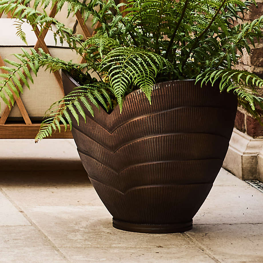 Hackney Medium Bronze Metal Indoor/Outdoor Planter 16'x15' by Jake Arnold