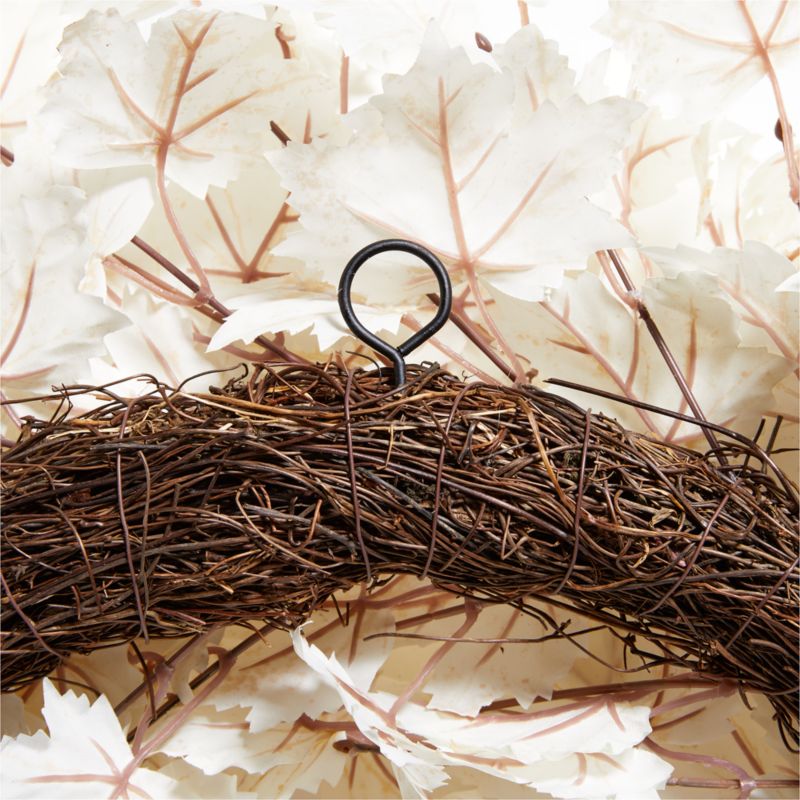 Faux Cream Maple Leaf Wreath 28'