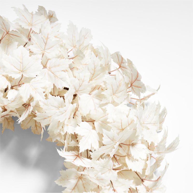 Faux Cream Maple Leaf Wreath 28'