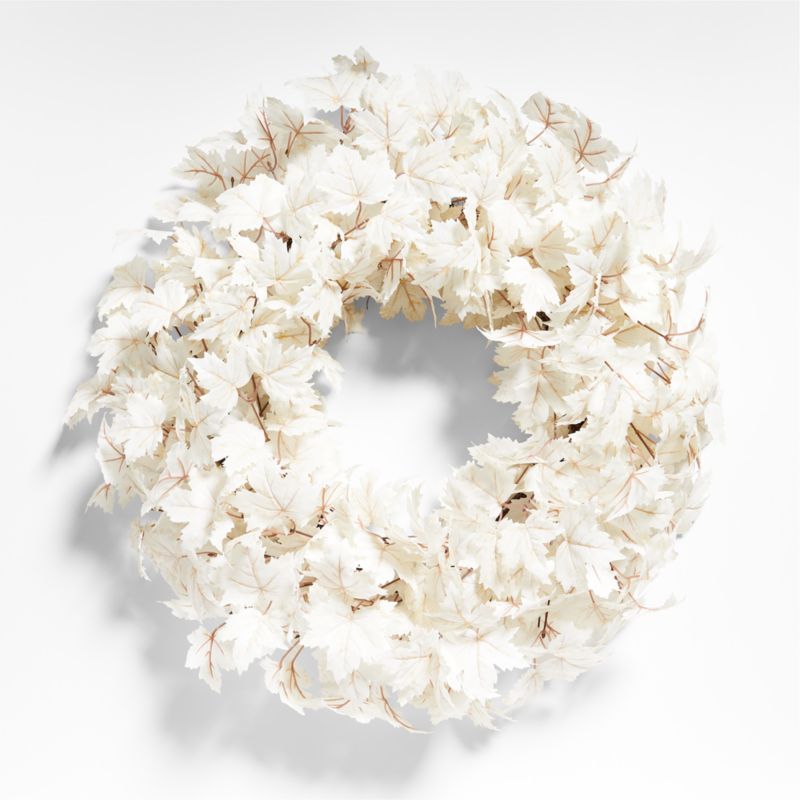 Faux Cream Maple Leaf Wreath 28'