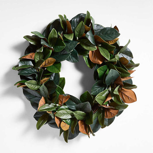 Faux Magnolia Holiday Wreath 28'