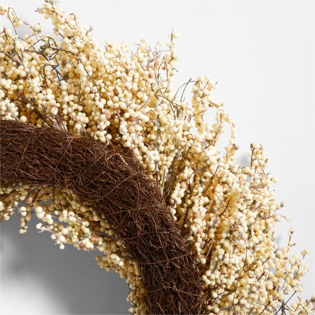 Faux White Mini Berry Wreath 32'