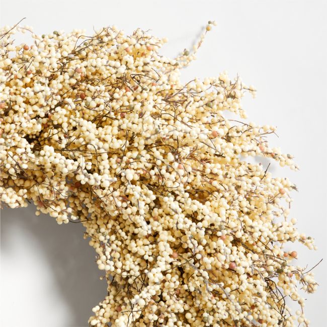 Faux White Mini Berry Wreath 32'