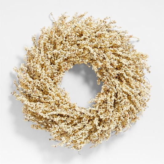 Faux White Mini Berry Wreath 32'